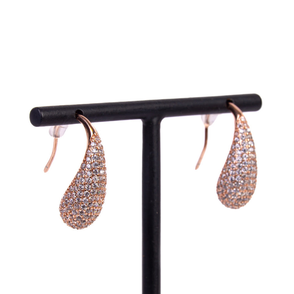 DROP DANGLING EARRINGS WITH RHINESTONE