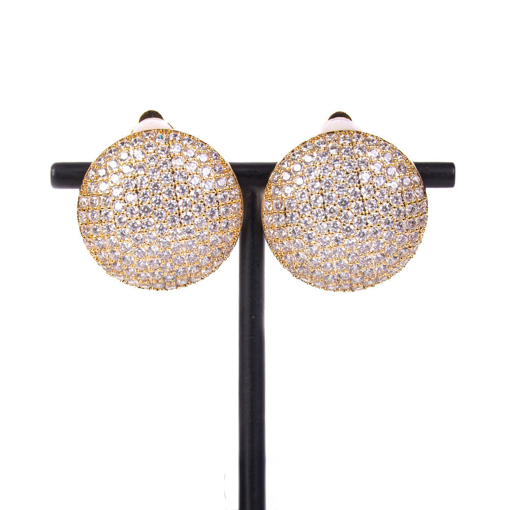 ORECCHINI A LOBO DALLA FORMA ROTONDA CON STRASS