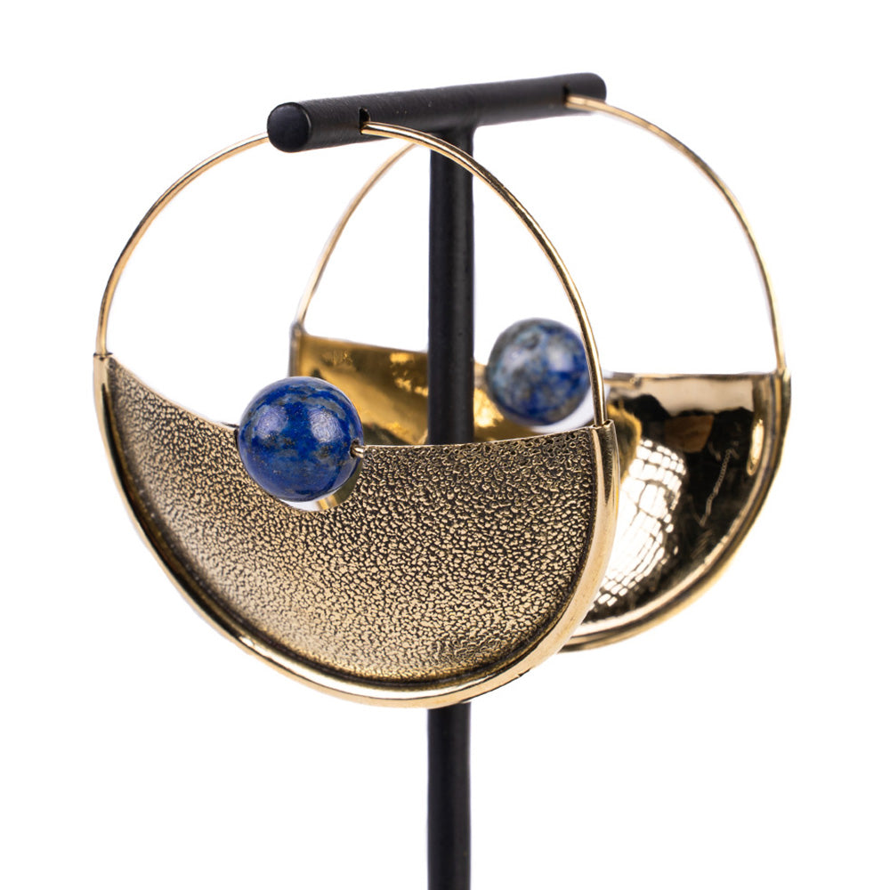 ORECCHINI CERCHIO CON SFERA CENTRALE