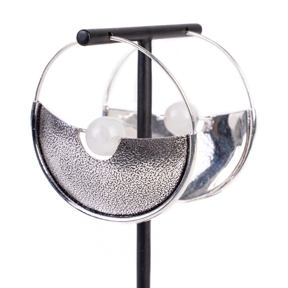 ORECCHINI CERCHIO CON SFERA CENTRALE