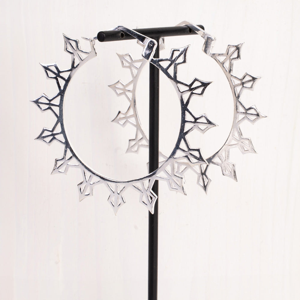 ORECCHINI CERCHIO SOLE CON PUNTE