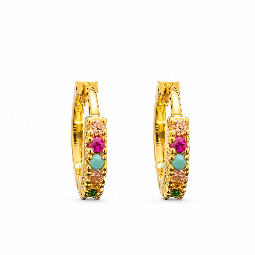 ORECCHINI A CERCHIETTO CON ZIRCONI STRASS