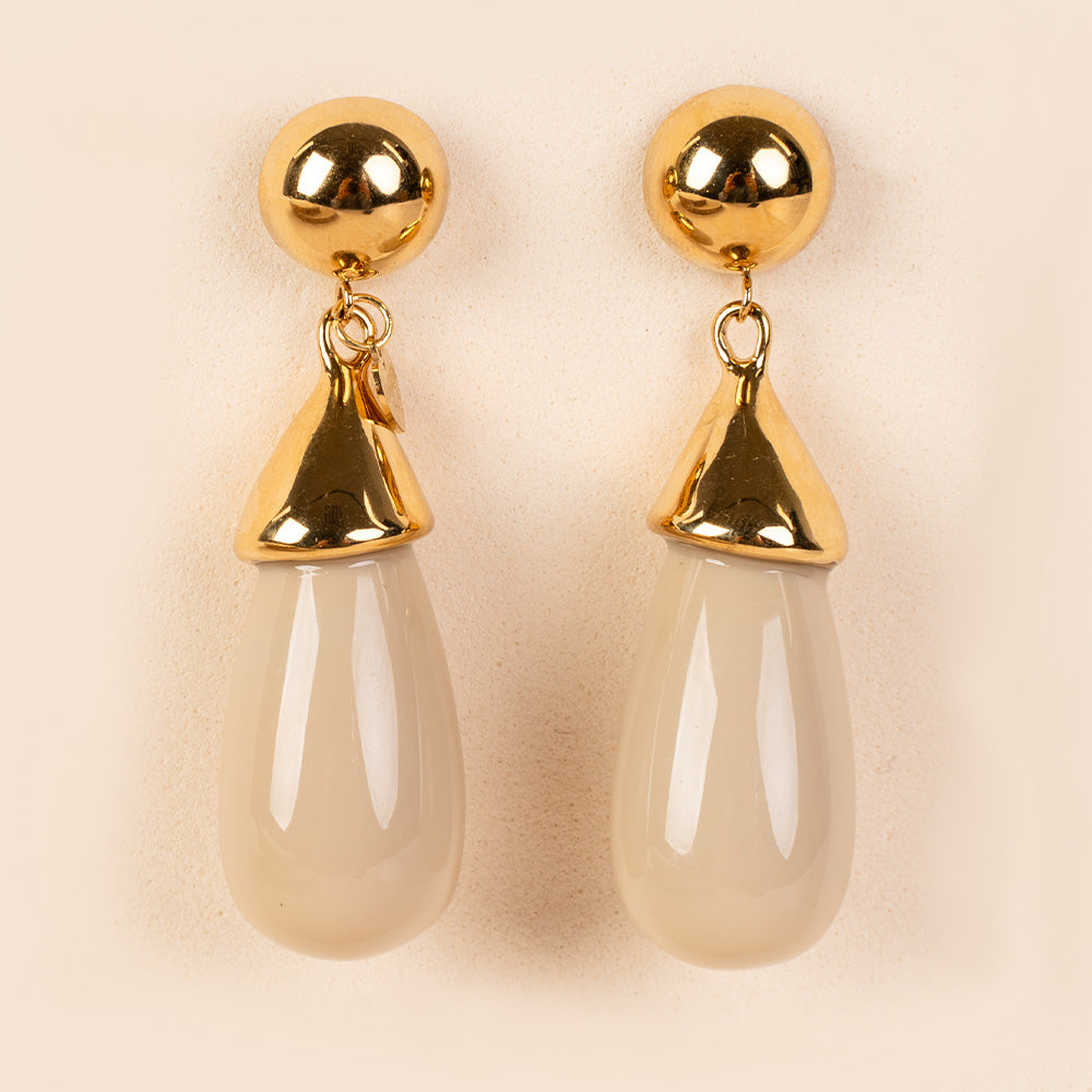 ORECCHINI PENDENTI CON PIETRA A GOCCIA