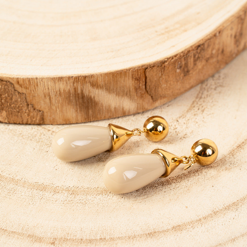 ORECCHINI PENDENTI CON PIETRA A GOCCIA