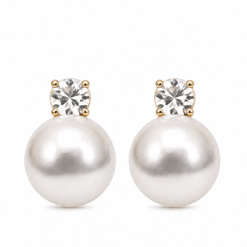 ORECCHINI A CLIP CON PERLA E STRASS