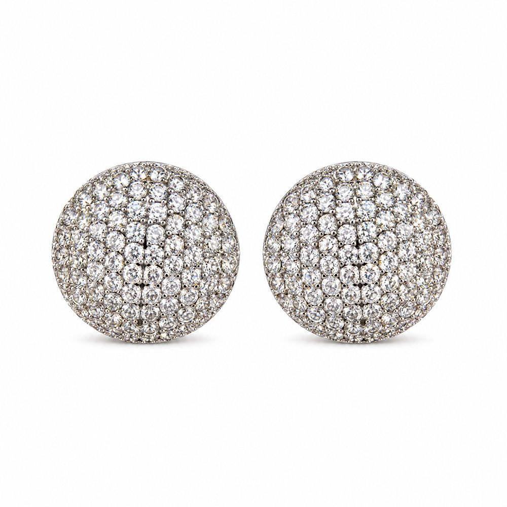ORECCHINI CON CLIP A BOTTONE CIRCOLARE RICOPERTO DA STRASS