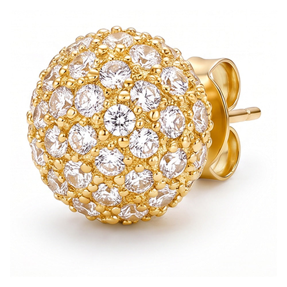 ORECCHINI A LOBO A SFERA CON STRASS CHIUSURA CON FARFALLA