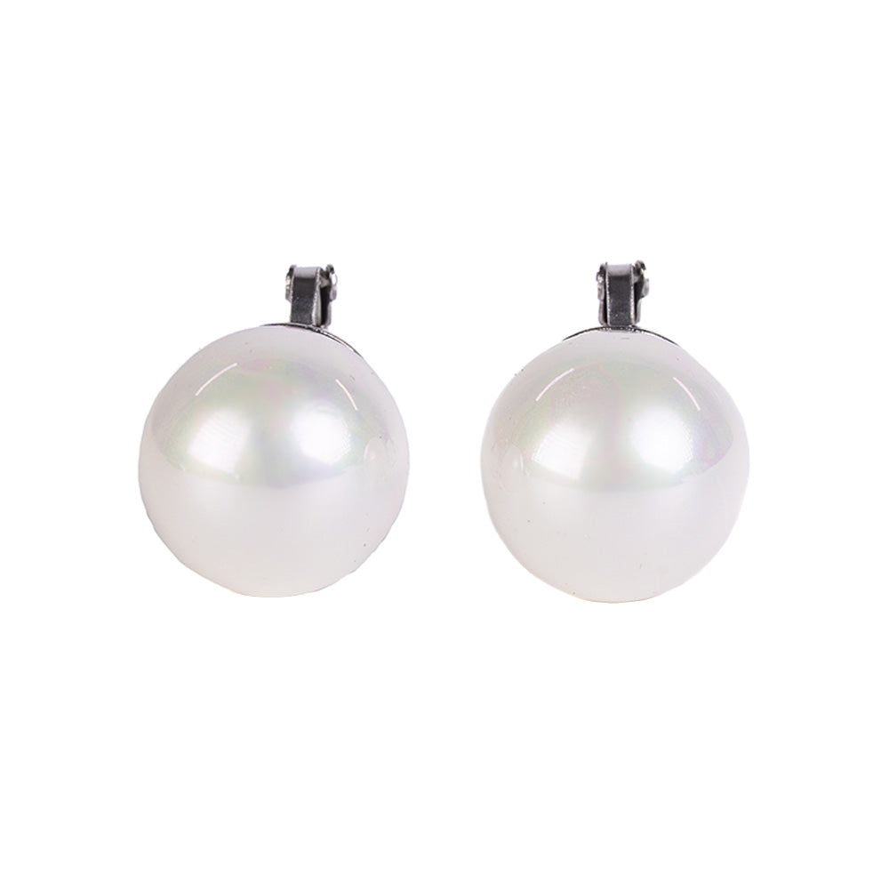 ORECCHINI PENDENTI ACCIAIO CON SFERA PERLA CHI A MONACHELLA