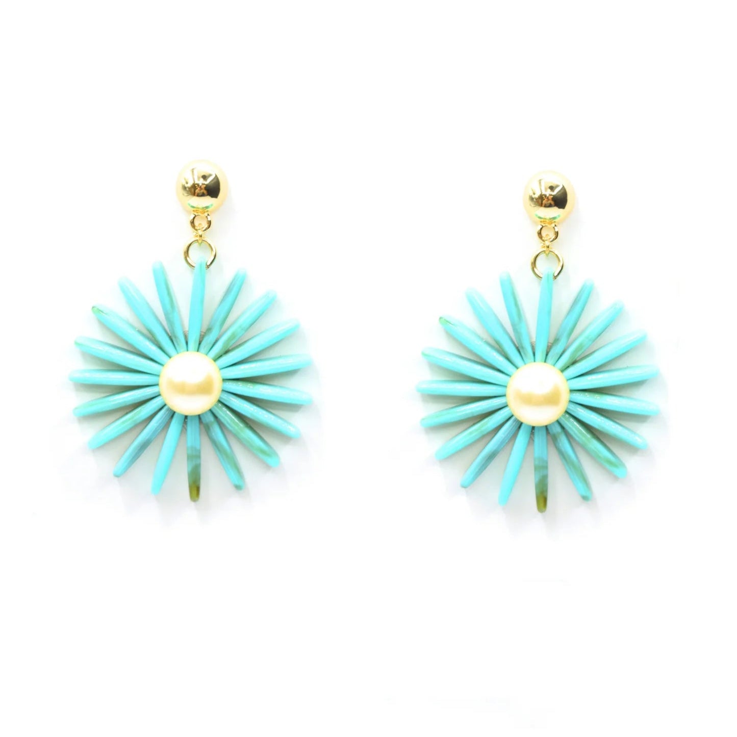 ORECCHINI PENDENTI CON FORE GRANDE PERLA CENTRALE