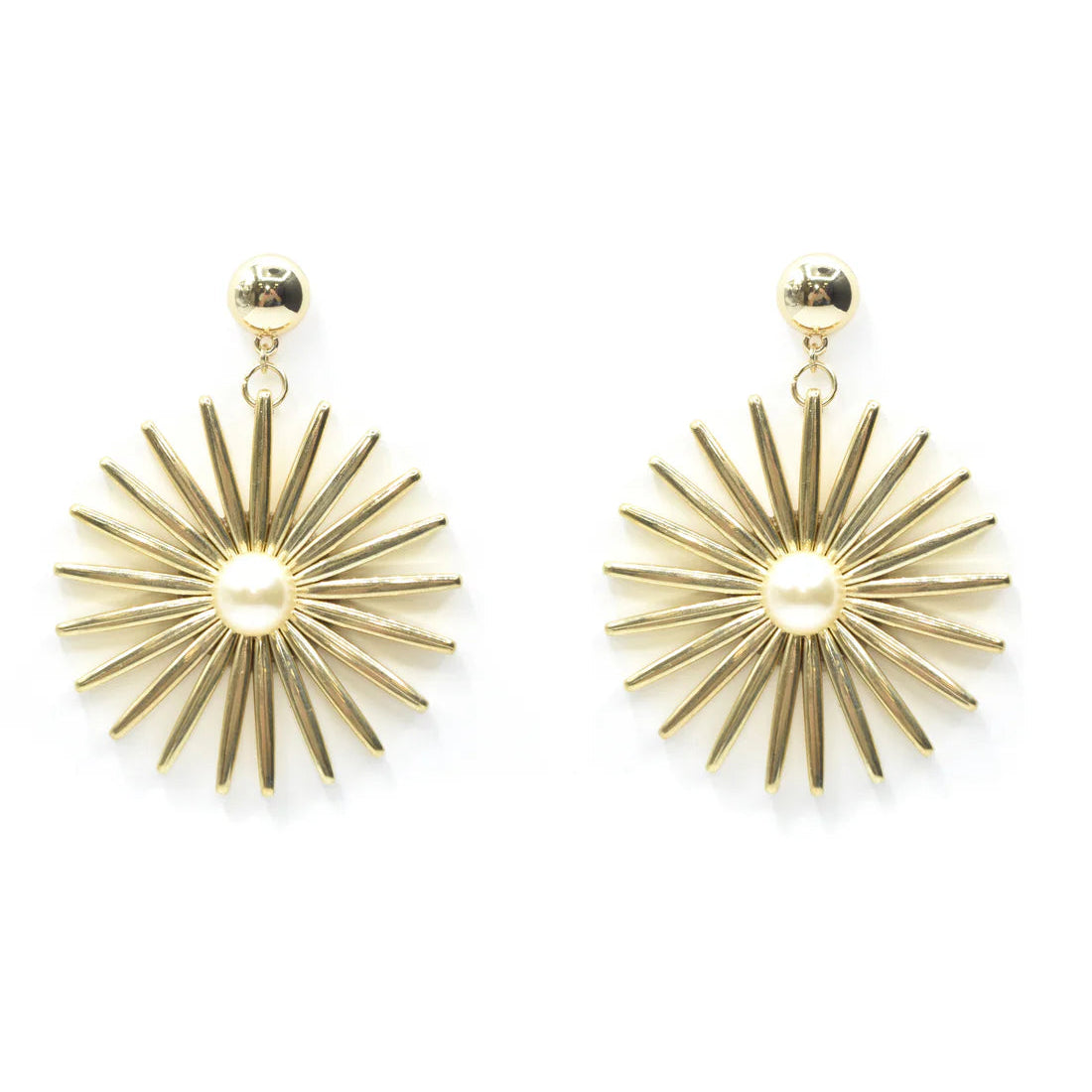 ORECCHINI PENDENTI CON FORE GRANDE PERLA CENTRALE