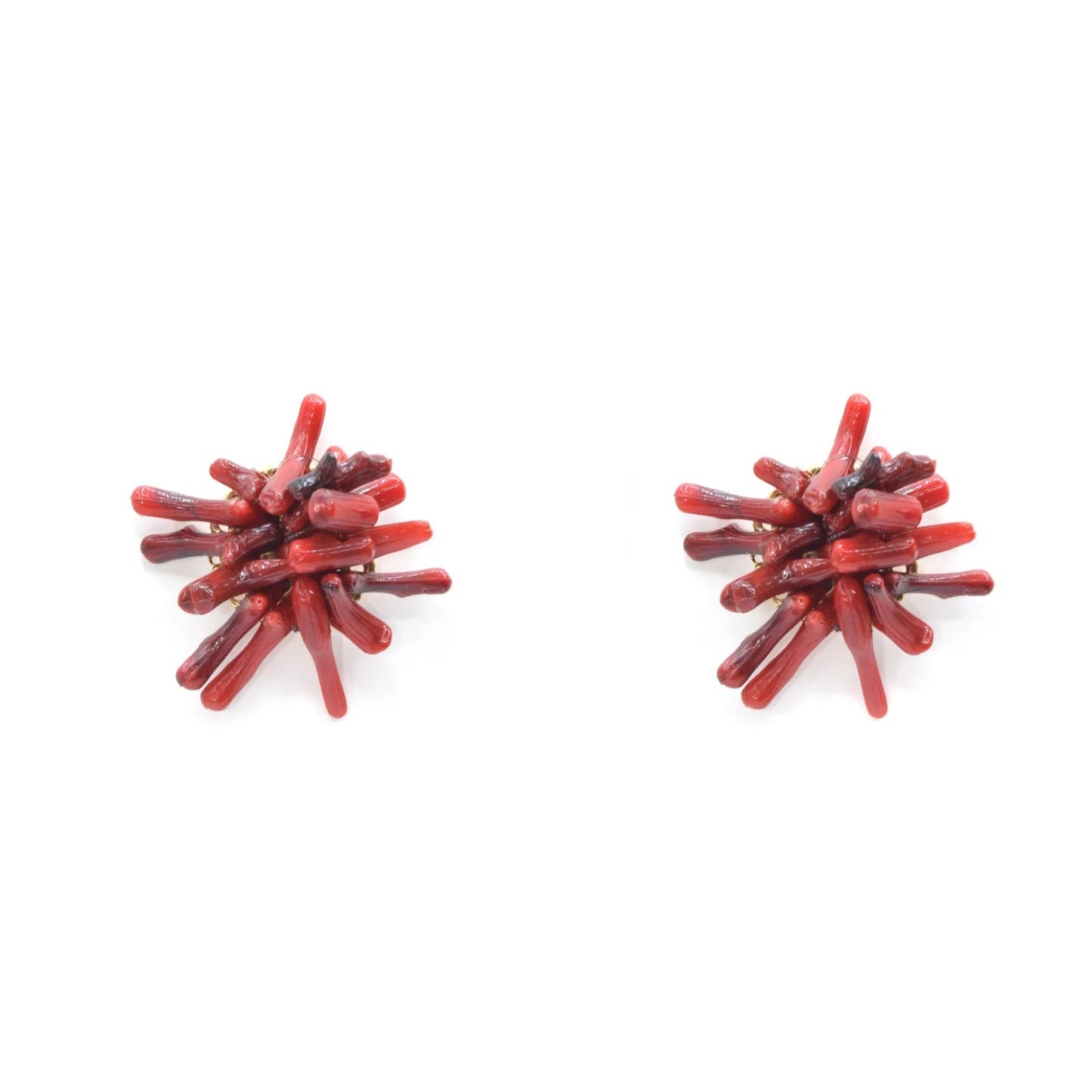 ORECCHINI A LOBO CON MINI CORALLI