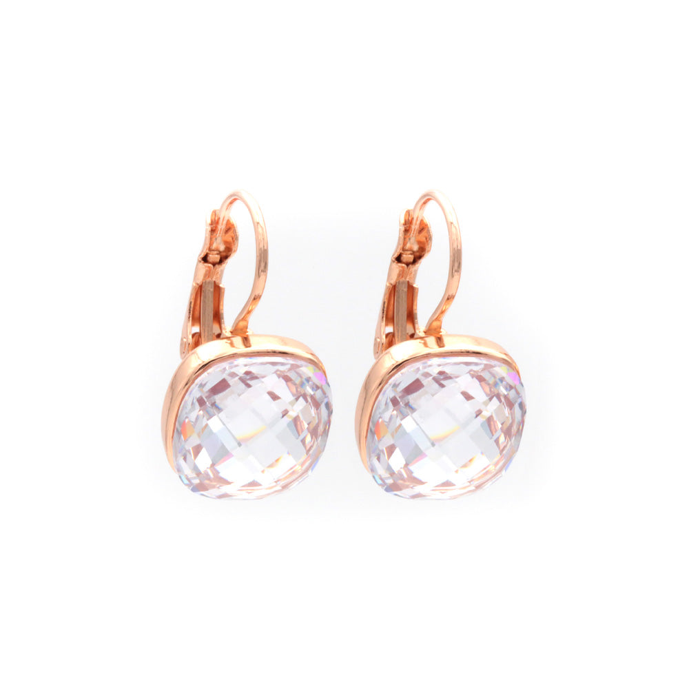 ORECCHINI PENDENTI CON PIETRA CENTRALE E CHIUSURA A MONACHELLA