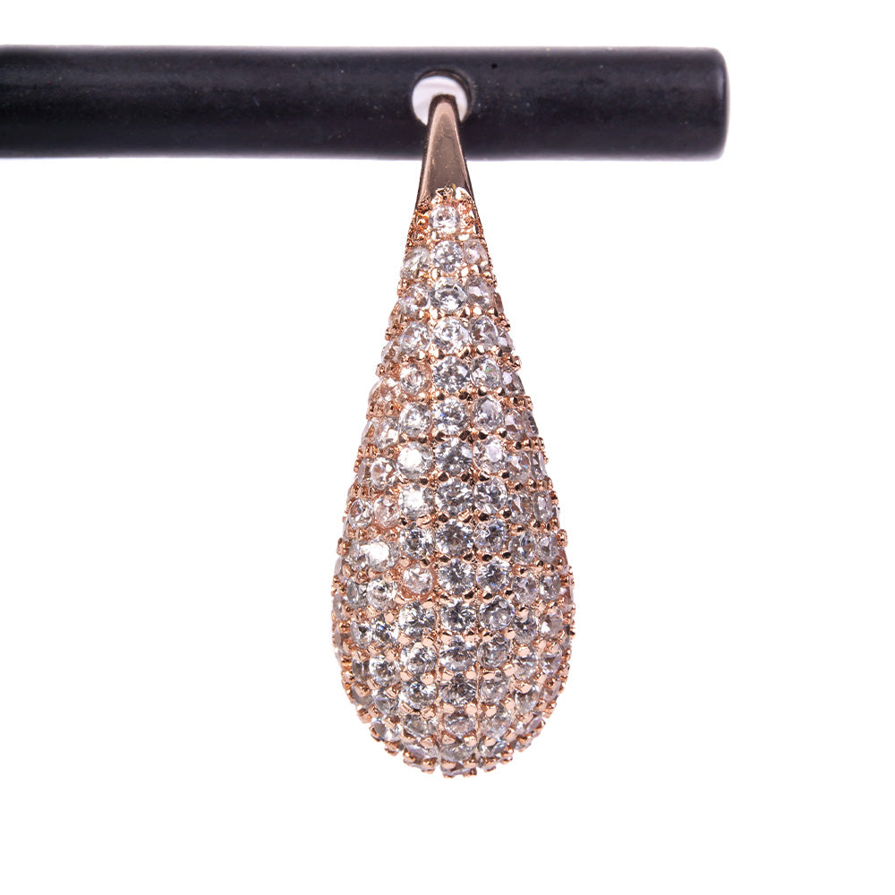 DROP DANGLING EARRINGS WITH RHINESTONE