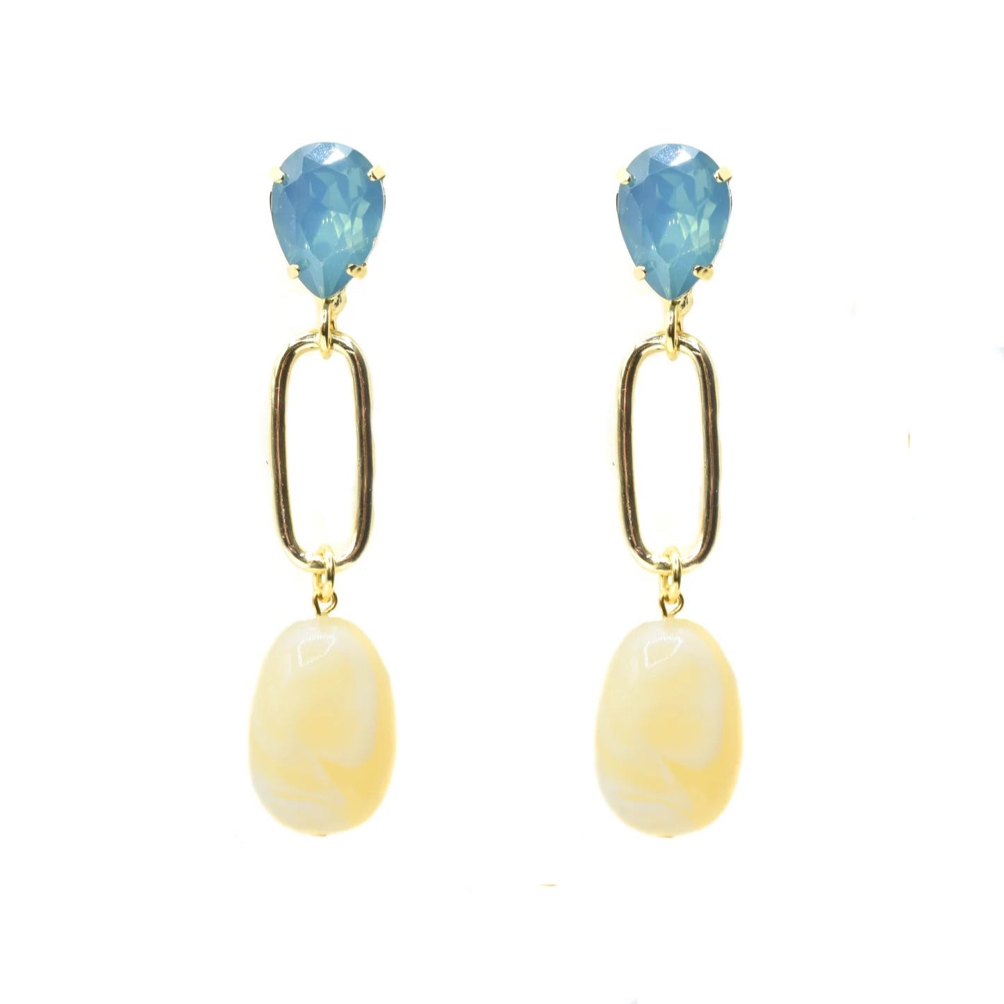 ORECCHINI PENDENTI CON GOCCIA COLORATA