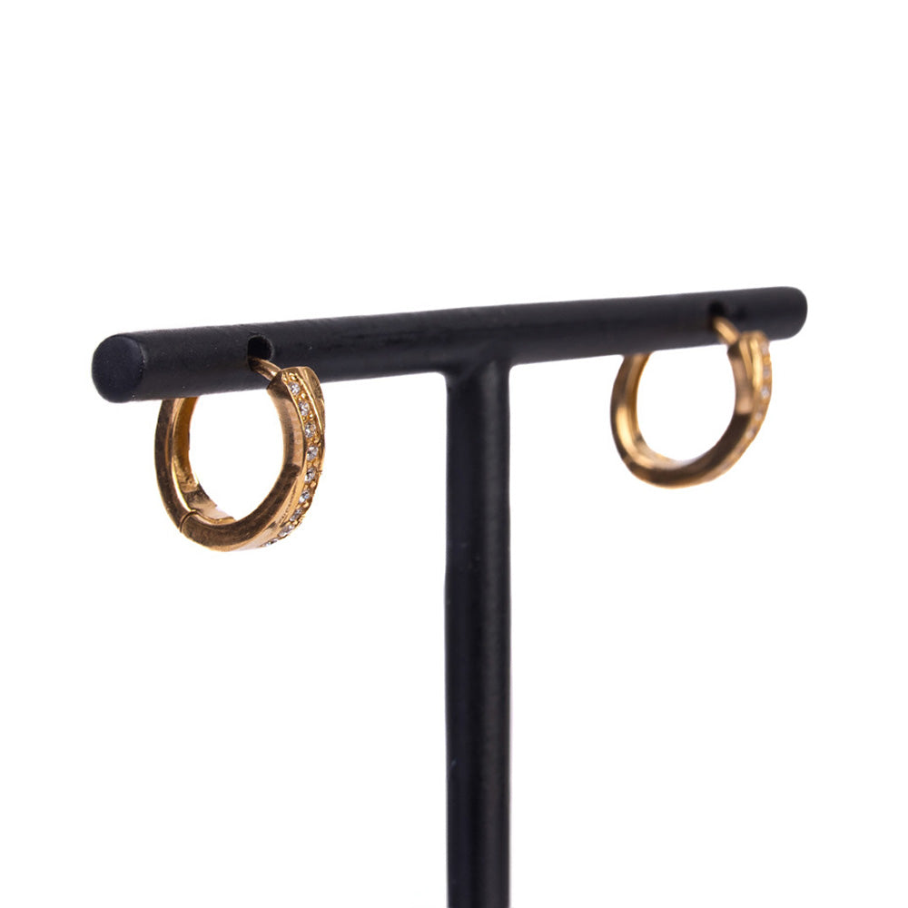 ORECCHINI PENDENTI A CERCHIETTO CON STRASS