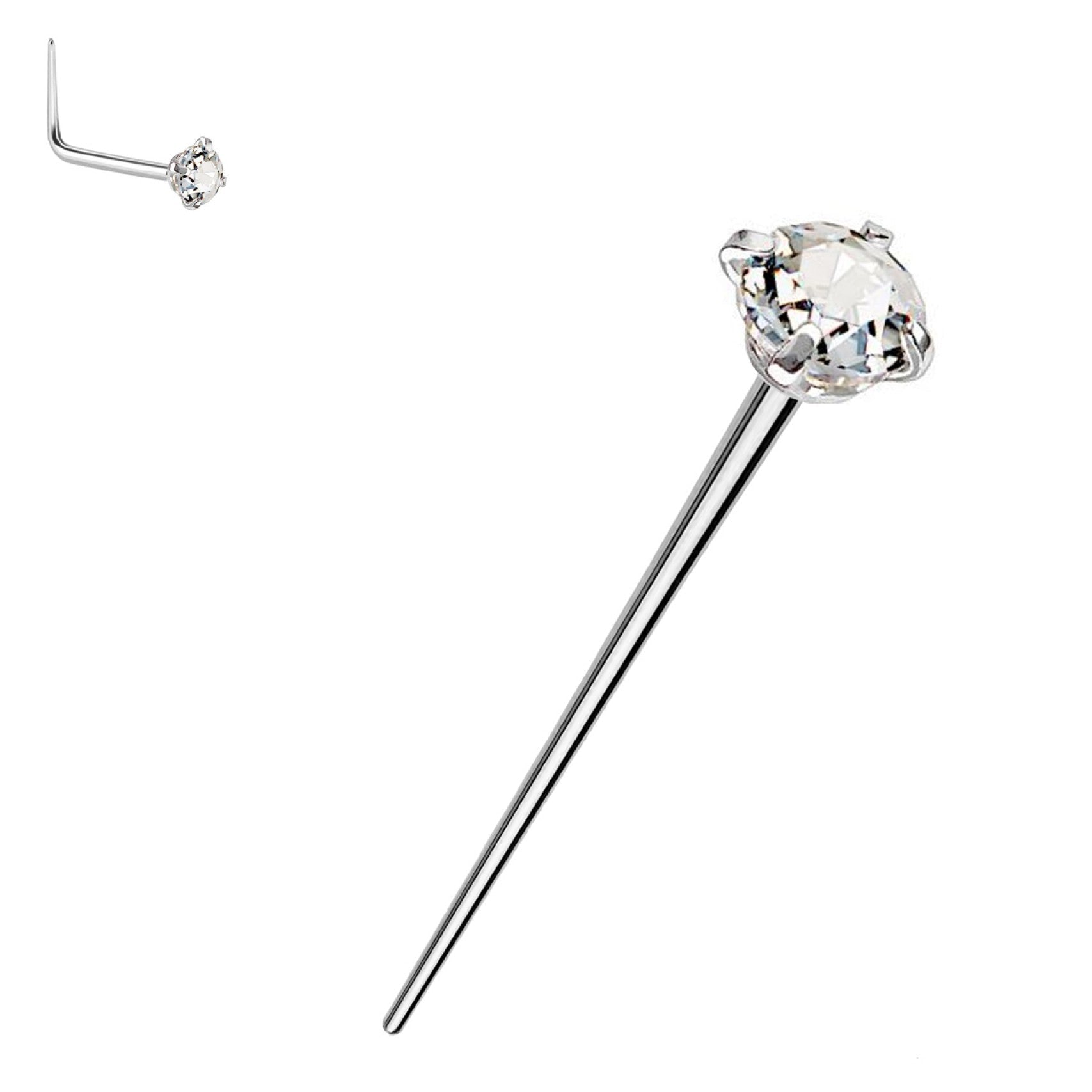 PIERCING DA NASO BASICO CON STRASS MODELLABILE