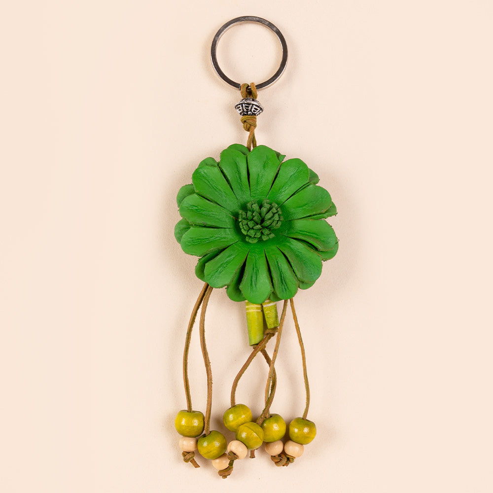 PORTACHIAVI CON FIORE E PENDENTI