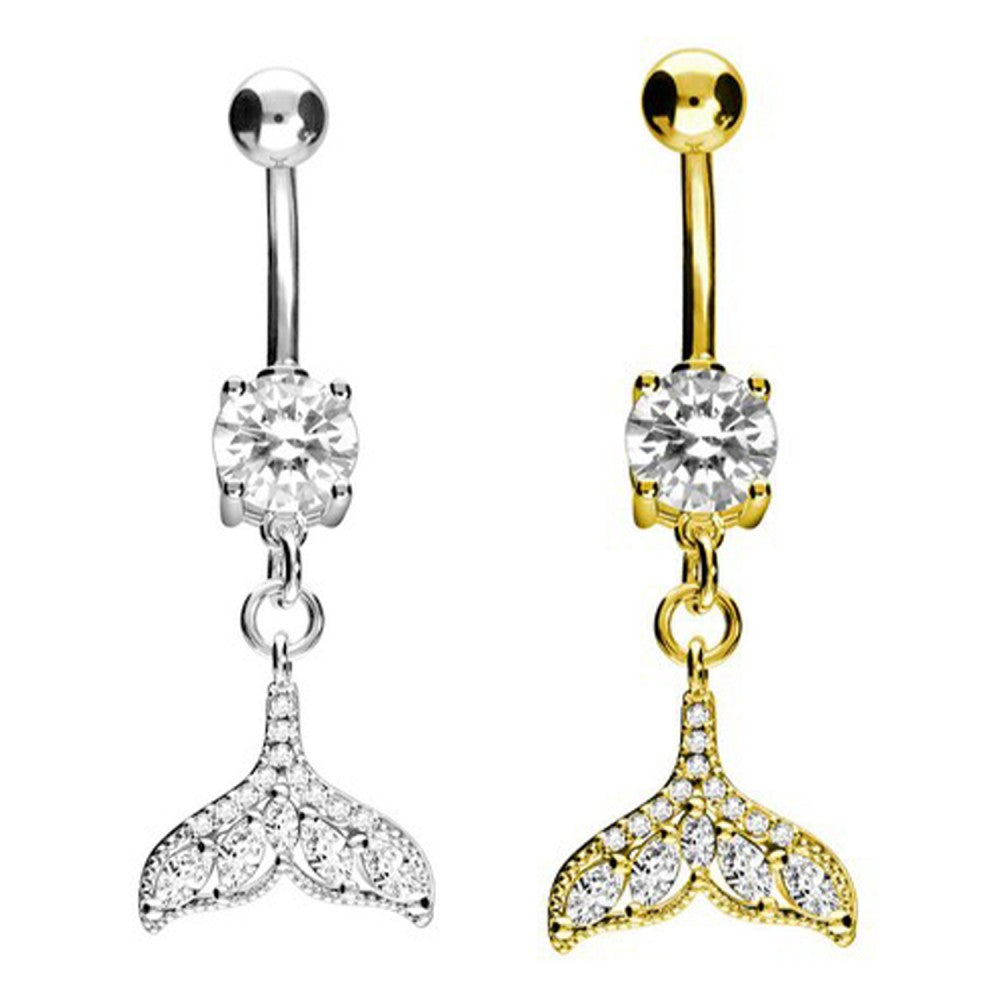 Banana Navel Piercing with Mermaid Tail