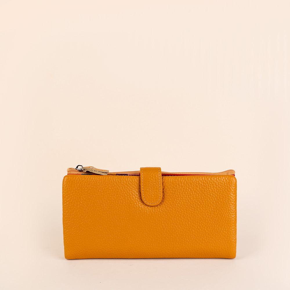 PORTAFOGLIO MORBIDO IN PELLE MARTELLATA CON SCOMPARTI INTERNI COLORATI