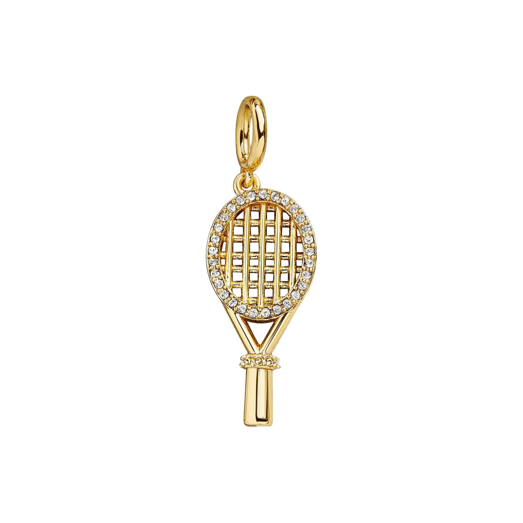 CHARM RACCHETTA IN ACCIAIO PLACCATO ORO