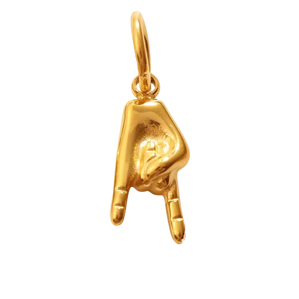 CHARM CORNA SCARAMANTICO IN ACCIAIO PLACCATO ORO