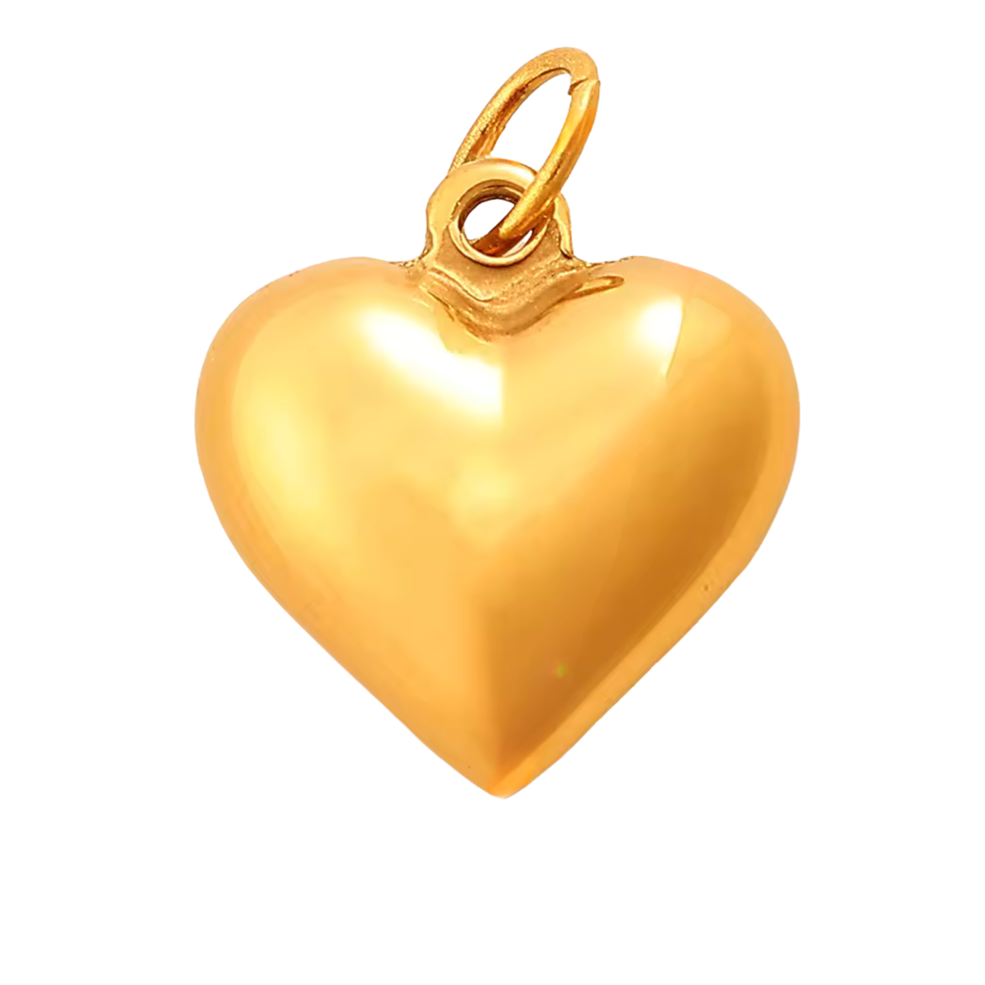 CHARM CUORE BOMBATO IN ACCIAIO PLACCATO ORO