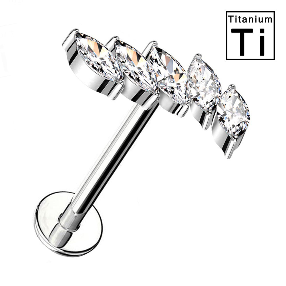 Titanium Maple Leaf Labret Piercing