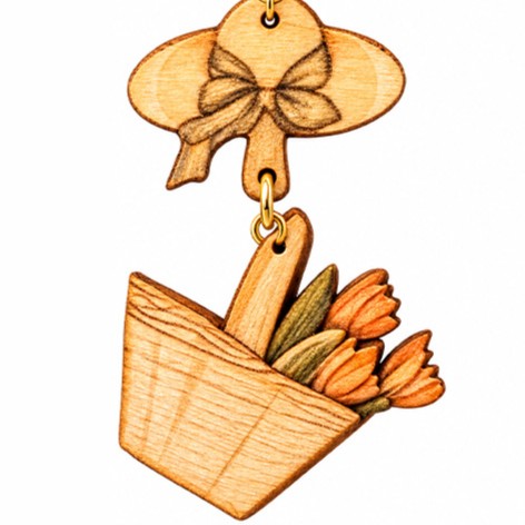 ORECCHINI PENDENTI CON FARFALLE ,CAPPELLO E CESTINO