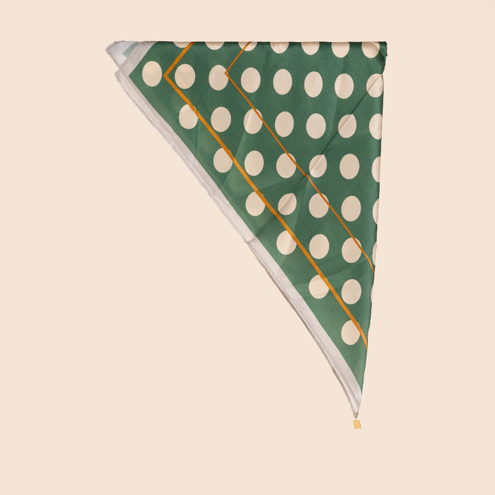 SCIARPA FOULARD DA COLLO IN SETA CON MOTIVO A POIS GRANDI