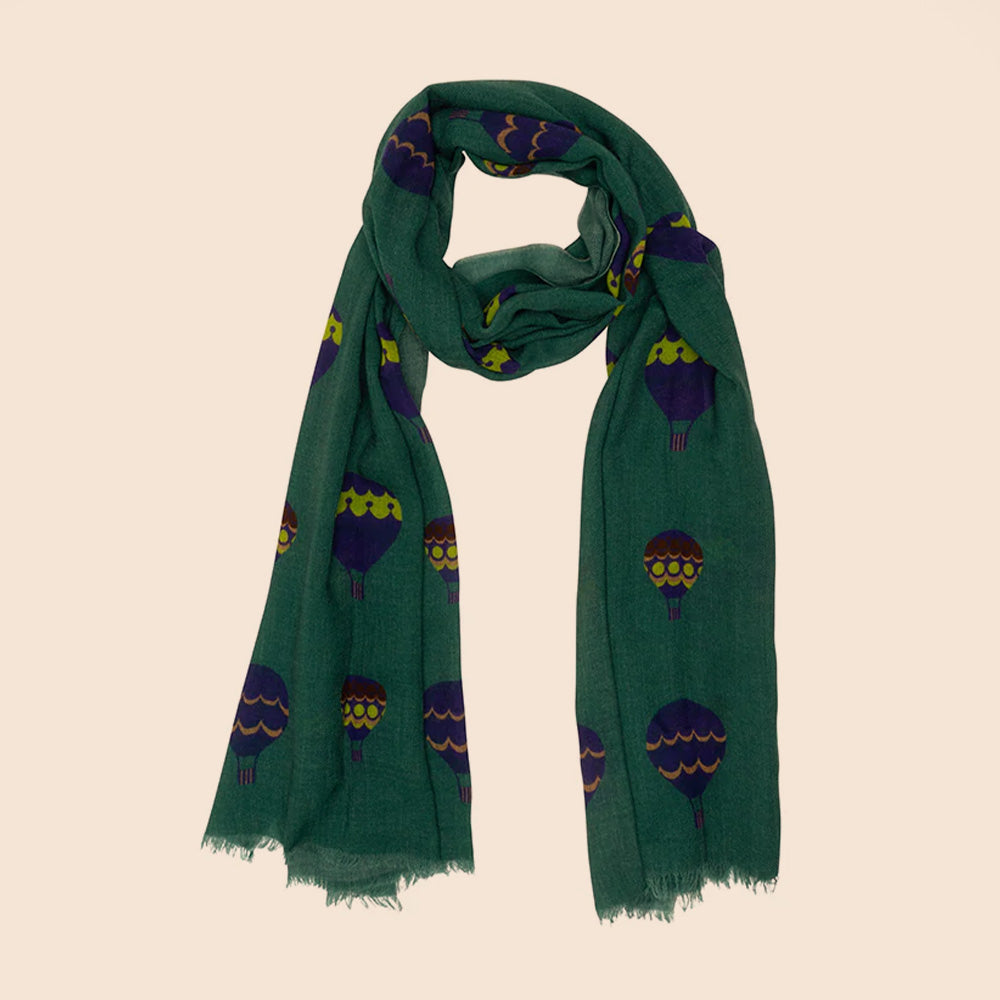 SCIARPA PESANTE IN LANA CON MONGOLFIERE