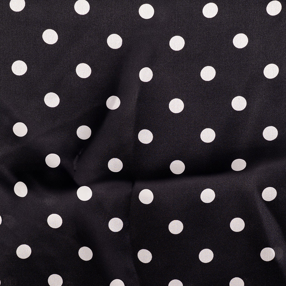 SCIARPA FOULARD DA COLLO IN SETA A POIS CON CORNICE A CONTRASTO