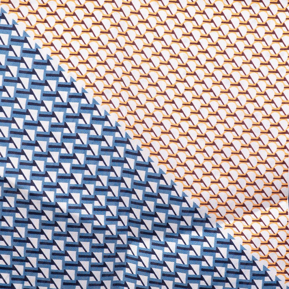 SCIARPA FOULARD DA COLLO CON MICROFANTASIA A CONTRASTO