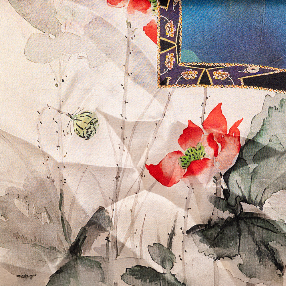 SCIARPA FOULARD DA COLLO CON PAPAVERI