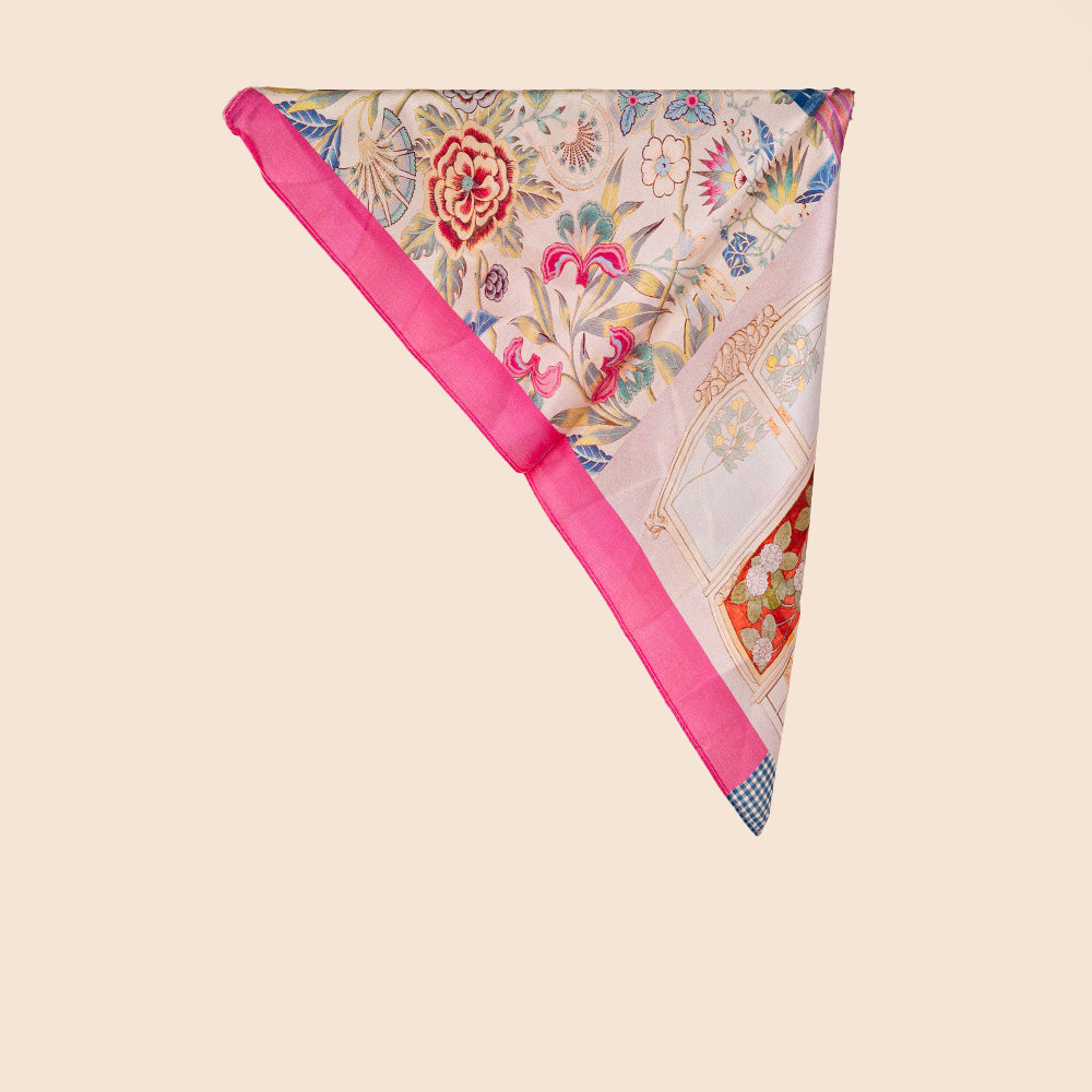 SCIARPA FOULARD DA COLLO DIVERSE FANTASIE A BASE FUCSIA