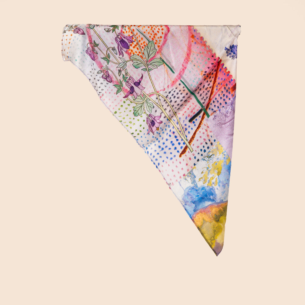 SCIARPA FOULARD DA COLLO DIVERSE FANTASIE A BASE LAVANDA