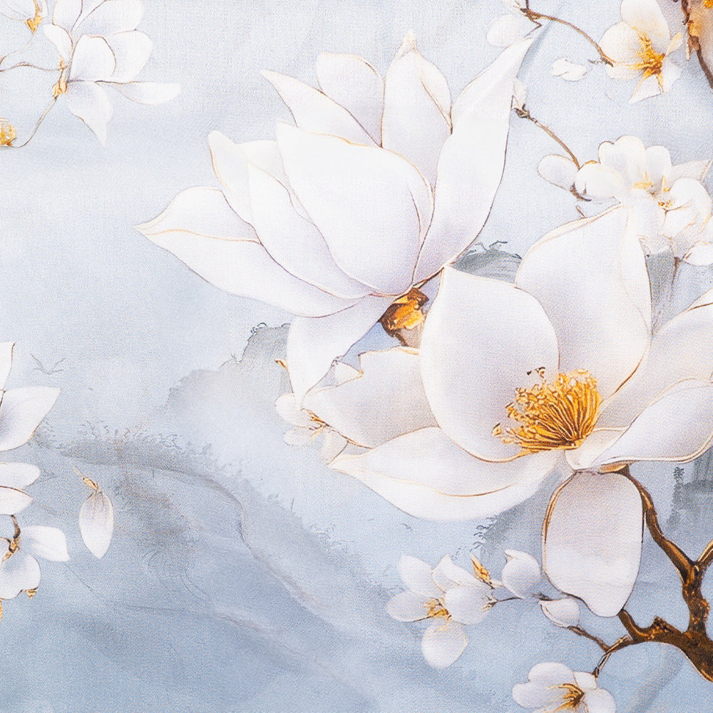 SCIARPA FOULARD DA COLLO CON FIORI E FARFALLE