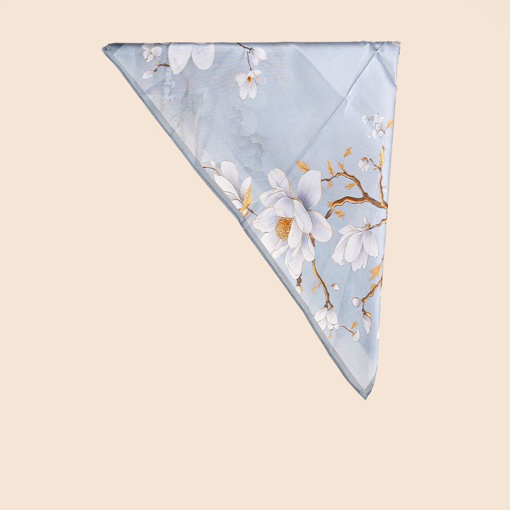 SCIARPA FOULARD DA COLLO CON FIORI E FARFALLE