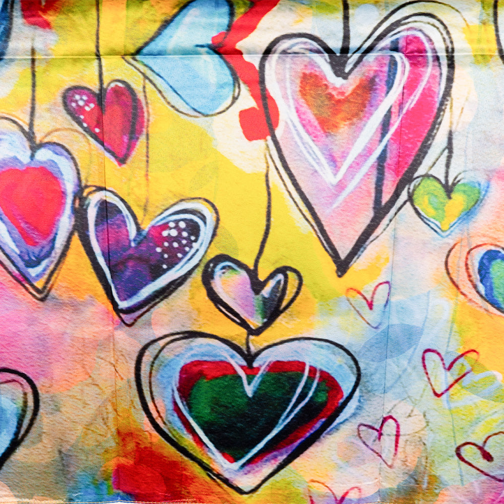 SCIARPA FANTASIA DOPPIA CON CUORI E FIORI