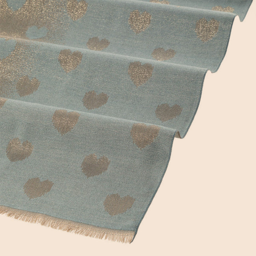 SCIARPA CON CUORI A COLORI INVERTITI CON FILO LAMINATO