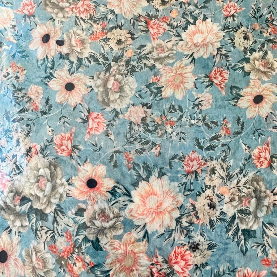 SCIARPA FOULARD IN SETA GRANDE CON FANTASIA A ROSETO