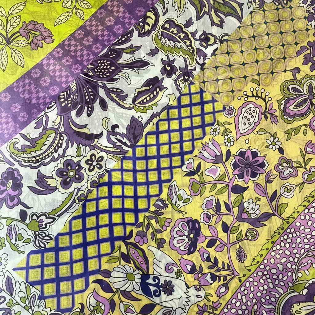 SCIARPA FOULARD IN SETA GRANDE MULTI FANTASIA