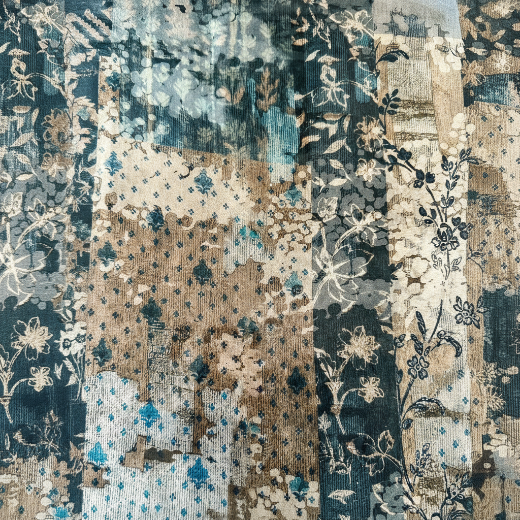 SCIARPA FOULARD IN SETA GRANDE CON MICRO FANTASIE SU SFONDO TORTORA