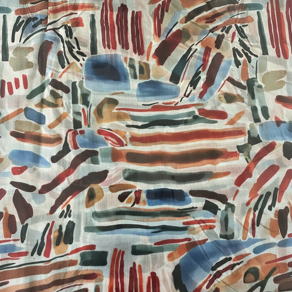 SCIARPA FOULARD IN SETA GRANDE CON FANTASIA ASTRATTA