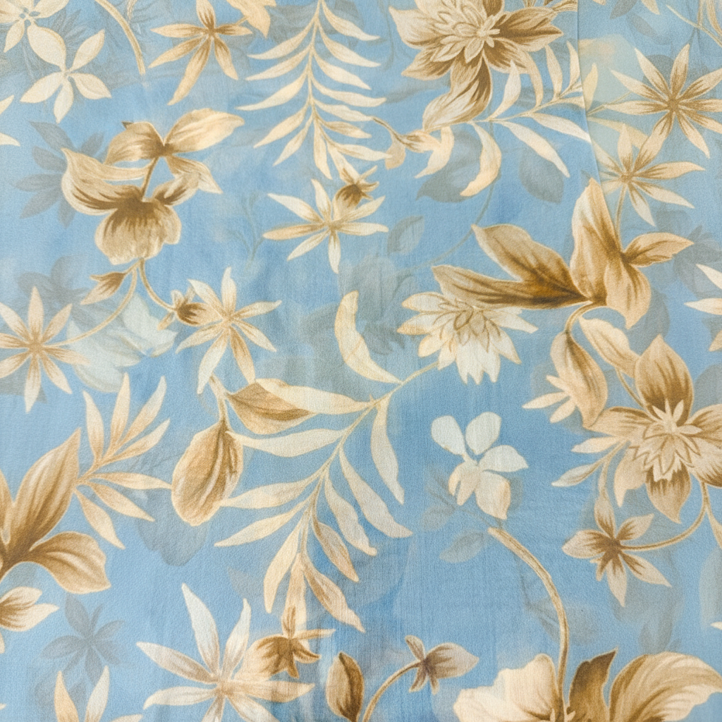 SCIARPA FOULARD IN SETA GRANDE CON FOGLIE ALLUNGATE