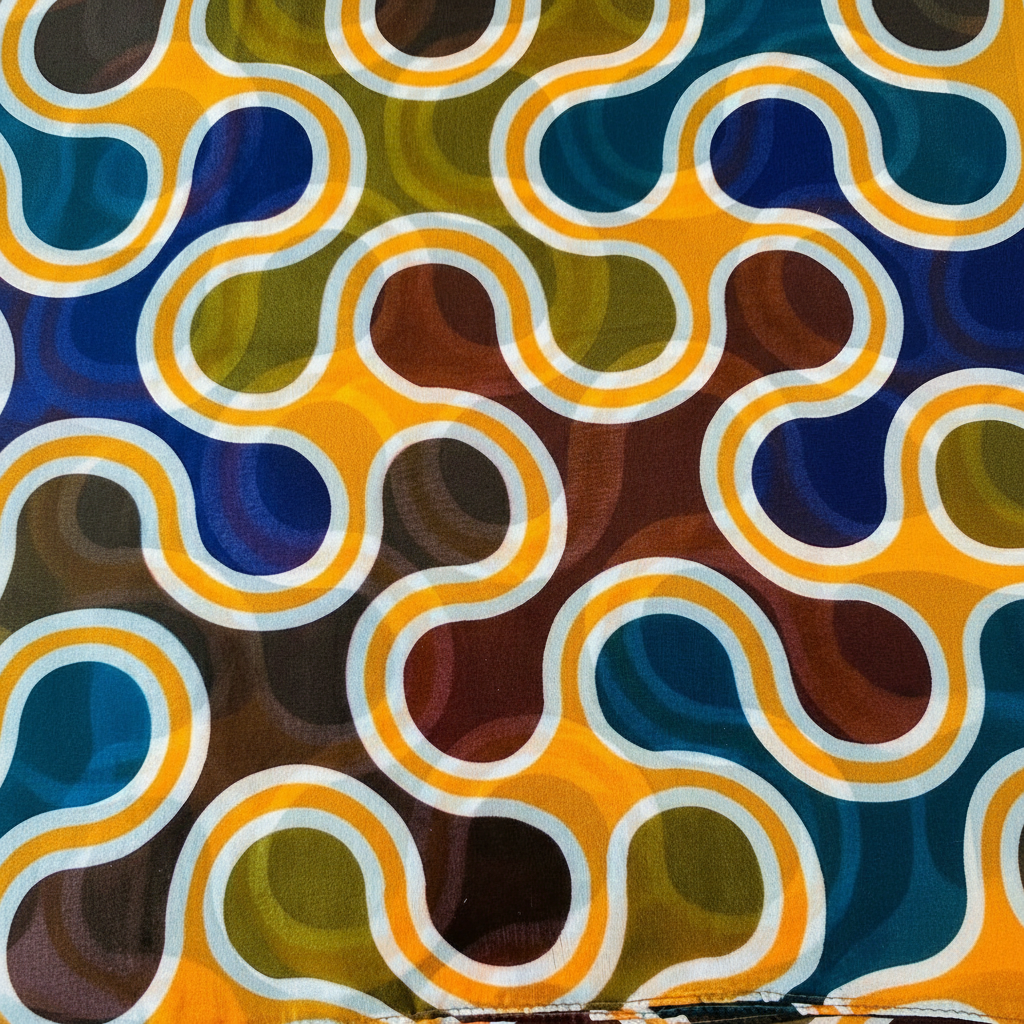 SCIARPA FOULARD IN SETA GRANDE CON PATTERN ONDULATO