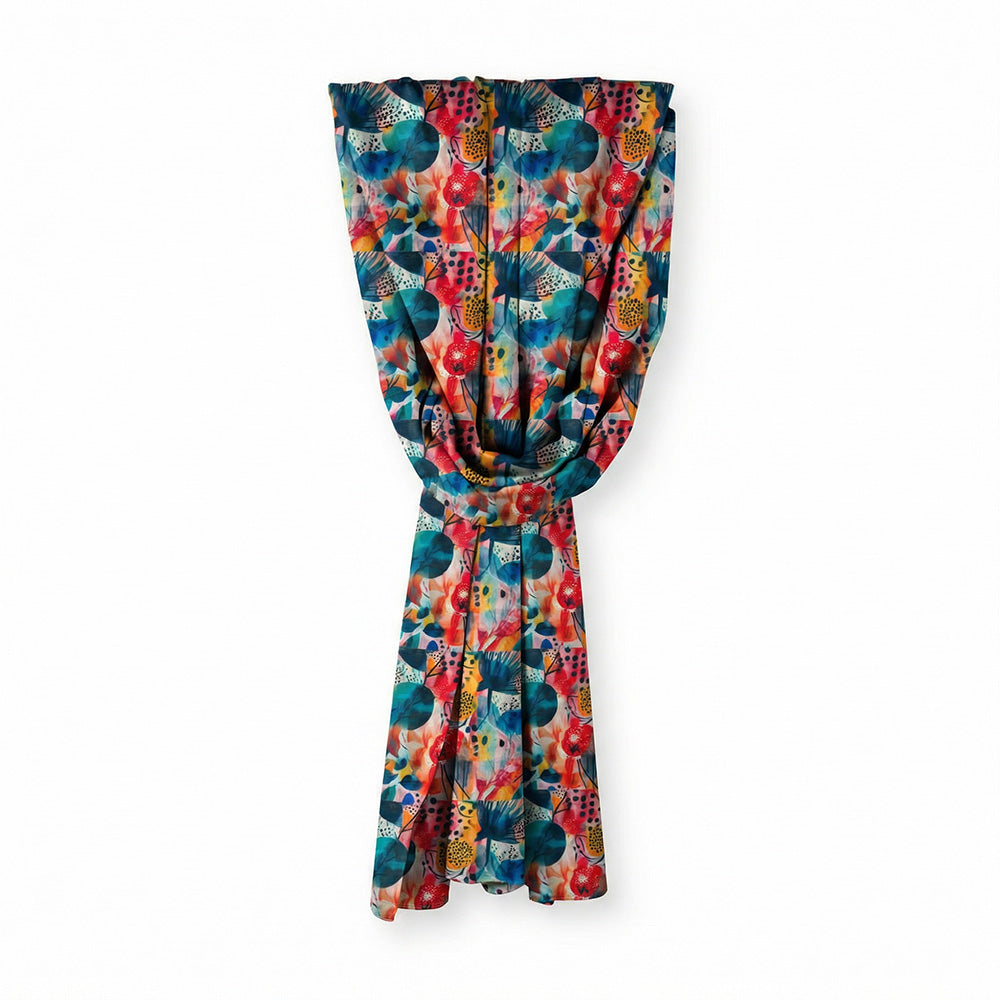 SCIARPA FOULARD IN SETA GRANDE CON FANTASIA ASTRATTA