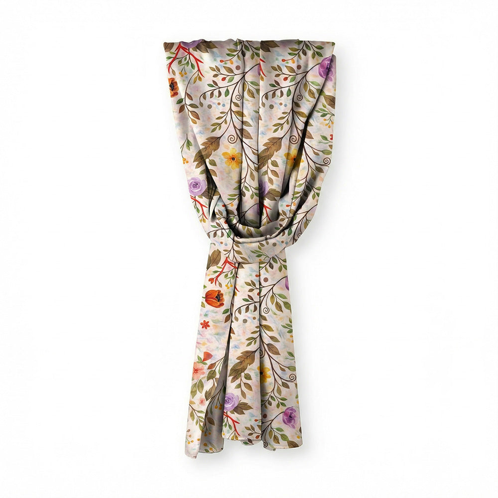 SCIARPA FOULARD IN SETA GRANDE CON RAMI E ROSE