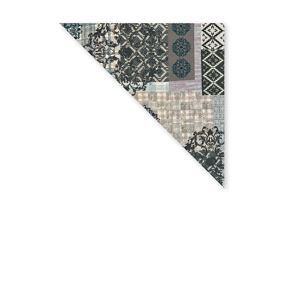 SCIARPA FOULARD DA COLLO CON FANTASIA ROMBI E DECORAZIONI