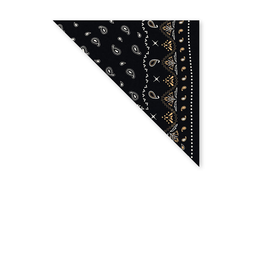SCIARPA FOULARD DA COLLO CON FANTASIA SU SFONDO NERO