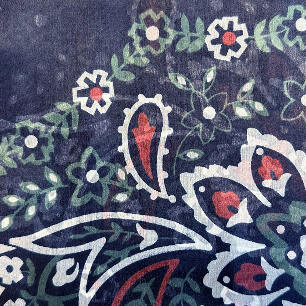 SCIARPA FOULARD IN SETA CON FANTASIA ASTRATTA FLOREALE